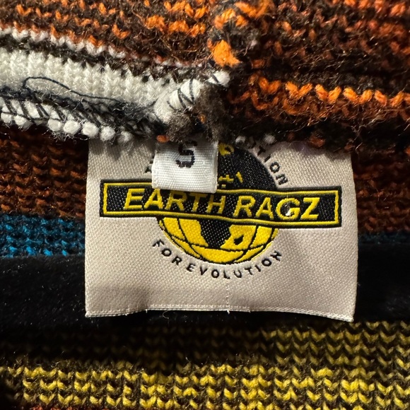 Earth Ragz Wool Cotton Blend Aztec Southwestern Hoodie Jacket Women Size Small - Picture 6 of 7